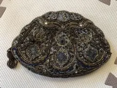 ビーズ刺繍 ハンドバッグ ポーチ 美品