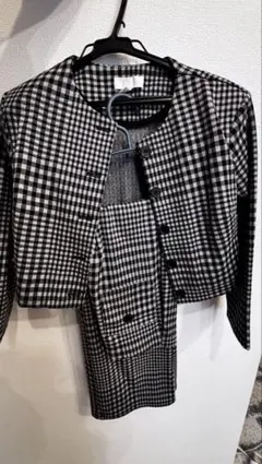 H&M テーラードジャケット ブラック・ホワイトチェック