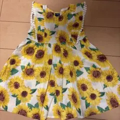 Cres Cent ひまわり柄 ノースリーブワンピース 100