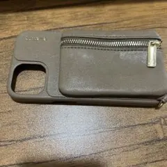 新品未使用　iphone14ケース　ポーチ付　ブラウン