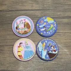 ディズニープリンセス　刺繍缶バッジ　4個セット