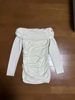 ZARA ホワイト ドレープミニワンピース