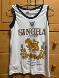 SINGHA シンハービール タンクトップ 白×紺 S