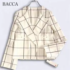 近年モデル【新品未使用】BACCA バッカ キャンバスチェック ボレロジャケットのサムネイル