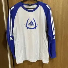 adidas 長袖 Tシャツ グレー/青