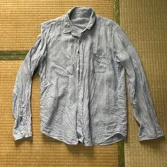 無印良品リネン ストライプシャツ Lサイズ