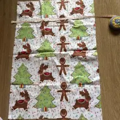 クリスマス柄 生地 トナカイ ジンジャーマン