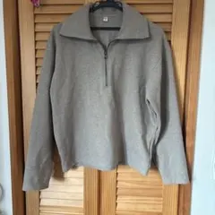 UNIQLO ベージュ ハーフジップ トレーナー L