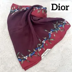 【美品】 Dior ストール シルク ワインレッド