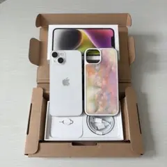 【箱あり美品】iPhone14 128GB 本体 ホワイト スマホカバー付き