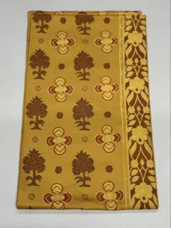 名古屋帯 花と木の模様 イエロー