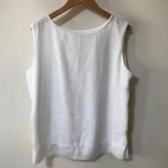 COMME CA ISM ホワイト ノースリーブ トップス カットソー　E041