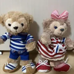 美品】マリンルック ダッフィー&シェリーメイ ぬいぐるみバッジ - メルカリ