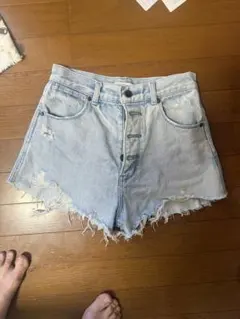 moussy ハイウエストショートパンツ ダメージデニム2