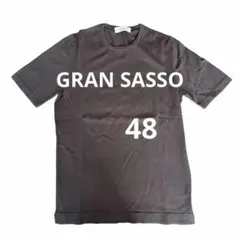 美品　GRAN SASSO グランサッソ　ダークグレー　48 コットン半袖ニットのサムネイル
