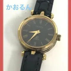 GUCCI グッチ ヴィンテージ クォーツ 腕時計 ブラック ゴールド ジャンク