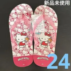 み*き様 HELLO KITTY ビーチサンダル 24 新品未使用　日焼けキティのサムネイル