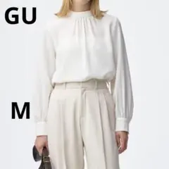 gu スタンドカラーブラウス