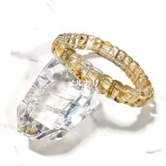 【綺麗な黄金色】ゴールドルチルクォーツ バングル ブレスレット 天然石