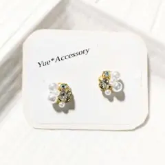 P-224　ハンドメイド☆ビジューピアス／イヤリング