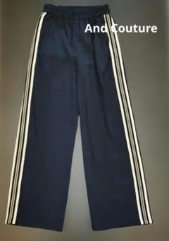 And Coutureアンドクチュ―ル黒のストライプカジュアルパンツ