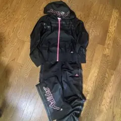 adidas 黒 ジャージ フード付き　ラメ　150