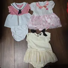 ロンパース　ワンピース 80 90　いちご　セーラー 　りぼん