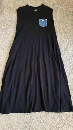 Lee ノースリーブロングワンピース M ブラック