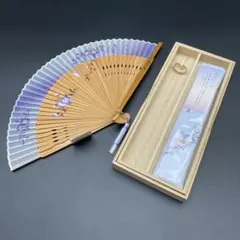 【新品・京扇堂】箔一 金沢箔扇子 彩美 藤鼠（ふじねず）金箔 葉模様 舞扇子 箱 新品・京扇堂】箔一 金沢箔扇子 彩美 藤鼠（ふじねず）金箔 葉模様 舞