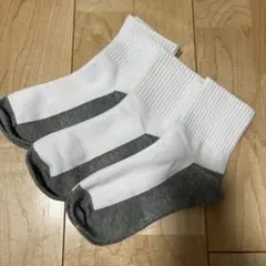 キッズ靴下 3足セット ホワイト/グレー