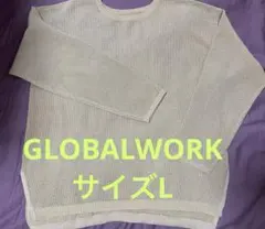 GLOBAL WORK 洗えるメッシュラメプルオーバー フェードイエロー Lのサムネイル