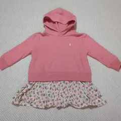 【ラルフローレン】パーカー　花柄のフリル付き　3T/100cm