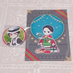鬼滅の刃　鬼舞辻無惨　擬態　少年　クリスマス　ポストカード　缶バッジ