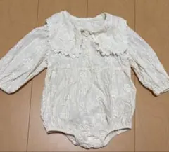 ロンパース　SHIEN レース襟 アイボリー9-12month 74-80cm