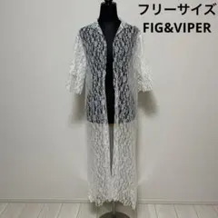 FIG&VIPER 白 花柄 レース ロングカーディガンのサムネイル