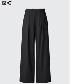 ユニクロ タックワイドパンツ ブラック