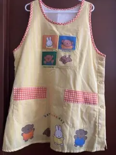 ミッフィー　エプロン　裏起毛　ボア　冬用　保育士　幼稚園教諭