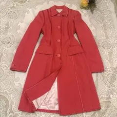 【美品】バナナパブリック ロングコート XS コーラルピンク 冬OK 肉厚素材