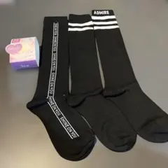 【新品☆19-24㎝】女の子用　ハイソックス　靴下　3足セット　通学用　⑦