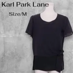 美品 Karl Park Lane 半袖　チェック　サイドリボン　綿混　日本製