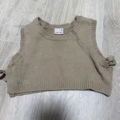 petit main ベビー ニットベスト ブラウン 70