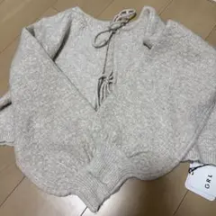 GRL 前後2Wayダブルリボンショート丈ニットカーディガン【fo2173】