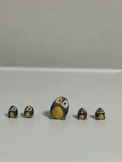 ミニチュア　フクロウ置物　【新品】　なすバージョン残り僅か！
