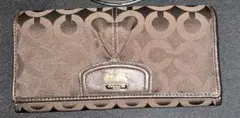 COACH コーチ 長財布 オプアート ダークブラウン