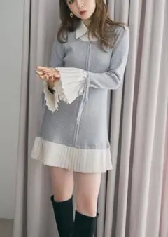 ⚫︎最終値下げ【rienda】シャツニットミニワンピース