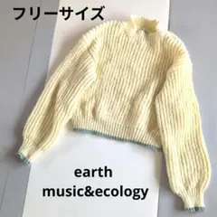 earth music&ecology イエローニット 長袖 フリーサイズ