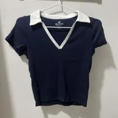 Hollister 半袖 ポロシャツ ネイビー Sサイズのサムネイル