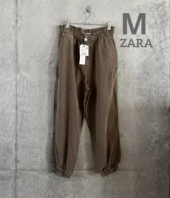 ZARA ハイライズパンツ　M 新品未使用　タグ付き　ダークカーキ