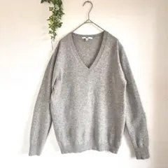 美品　UNIQLO ユニクロ　 Vネックセーター XL カシミヤ100%