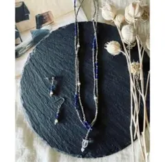 No4 【再販】・シルバー真鍮とラピスラズリのネックレス